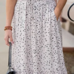 Speckled Ruffle Bottom Maxi Skirt -Women's Clothing Store untitled 6122