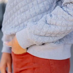 Quilted Crewneck Sweatshirt 12 Quilted Crewneck Sweatshirt -Women's Clothing Store untitled 6130