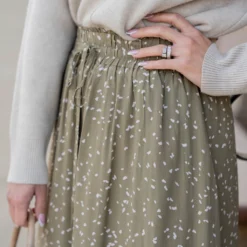 Speckled Ruffle Bottom Maxi Skirt -Women's Clothing Store untitled 6207