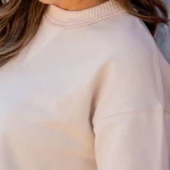 Heathered Rib Trim Sweatshirt -Women's Clothing Store untitled 6215 c0581681 811b 422c b029 b7a532c05c8e