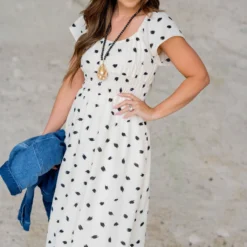 Sketched Cinched Waist Midi Dress 10 Sketched Cinched Waist Midi Dress -Women's Clothing Store untitled 6222