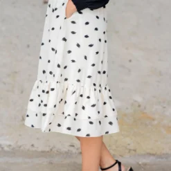 Sketched Double Ruffle Bottom Midi Skirt -Women's Clothing Store untitled 6277