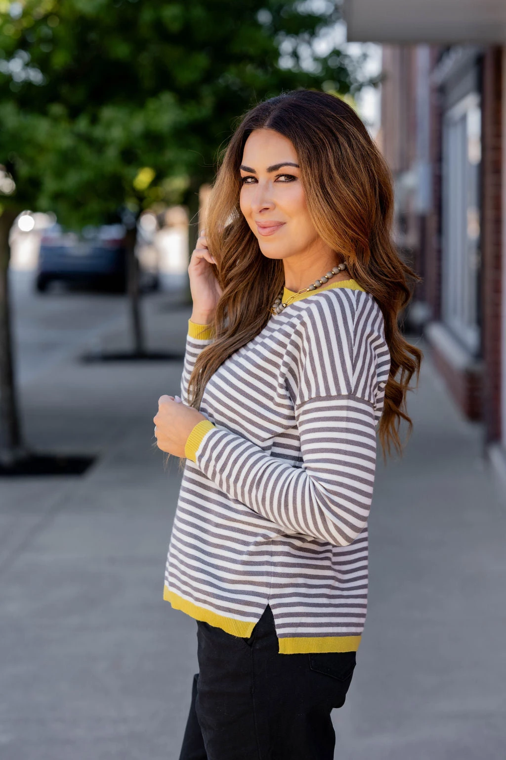 Striped Color Pop Sweater Tee 4 Striped Color Pop Sweater Tee - Image 4