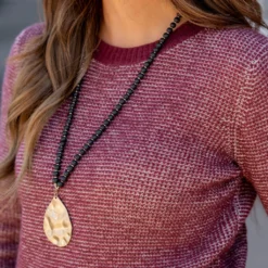 Heathered Knit Ribbed Trim Sweater -Women's Clothing Store untitled 6376