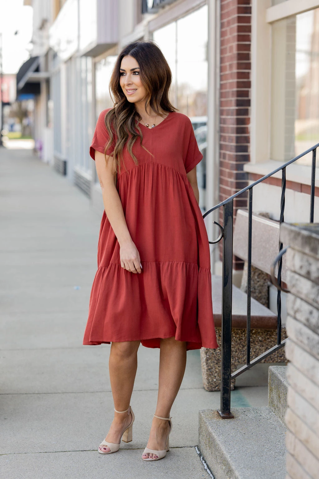 Flowy Tiered Midi Dress 2 Flowy Tiered Midi Dress - Image 2