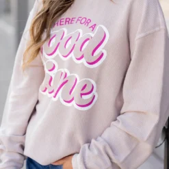 Here For A Good Time Ribbed Graphic Crewneck 10 Here For A Good Time Ribbed Graphic Crewneck -Women's Clothing Store untitled 6482