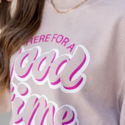 Here For A Good Time Ribbed Graphic Crewneck 11 Here For A Good Time Ribbed Graphic Crewneck -Women's Clothing Store untitled 6486