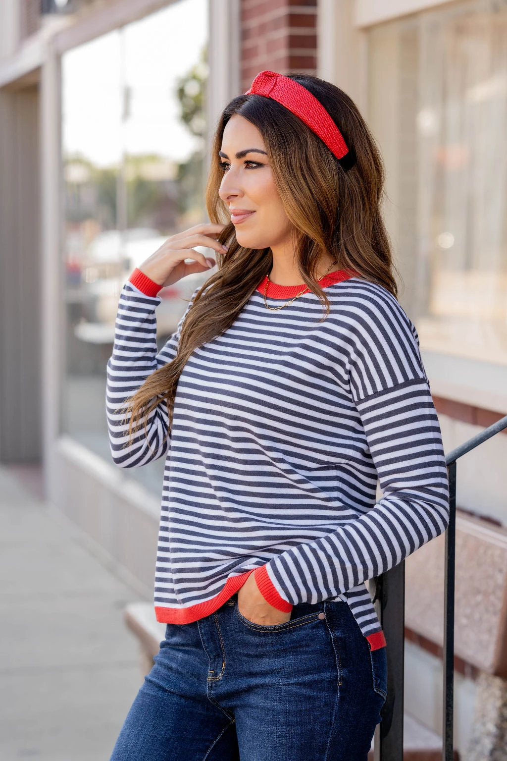 Striped Color Pop Sweater Tee 1 Striped Color Pop Sweater Tee