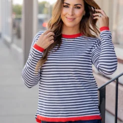 Striped Color Pop Sweater Tee 20 Striped Color Pop Sweater Tee -Women's Clothing Store untitled 6494