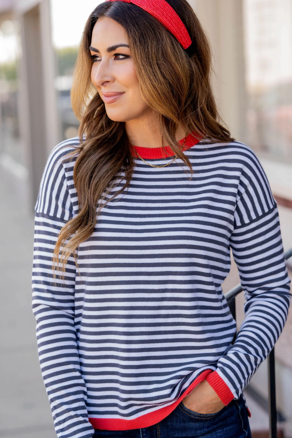 Striped Color Pop Sweater Tee 10 Striped Color Pop Sweater Tee - Image 10