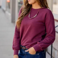 Woven Textured Relaxed Sleeve Sweatshirt 36 Woven Textured Relaxed Sleeve Sweatshirt -Women's Clothing Store untitled 6570