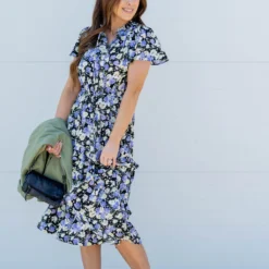 Speckled Floral Cap Sleeve Midi Dress -Women's Clothing Store untitled 6632 208b7dc7 8860 4c8a 9fb2 0f9164500c7b