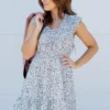 Speckle Ruffle Accented Dress
