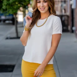 Micro Ribbed Tee -Women's Clothing Store untitled 6727