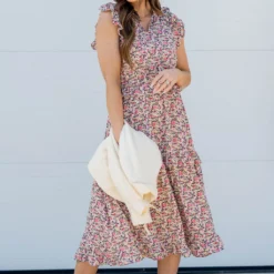 Mini Blooms Ruffle Tiered Midi Dress 8 Mini Blooms Ruffle Tiered Midi Dress -Women's Clothing Store untitled 6730