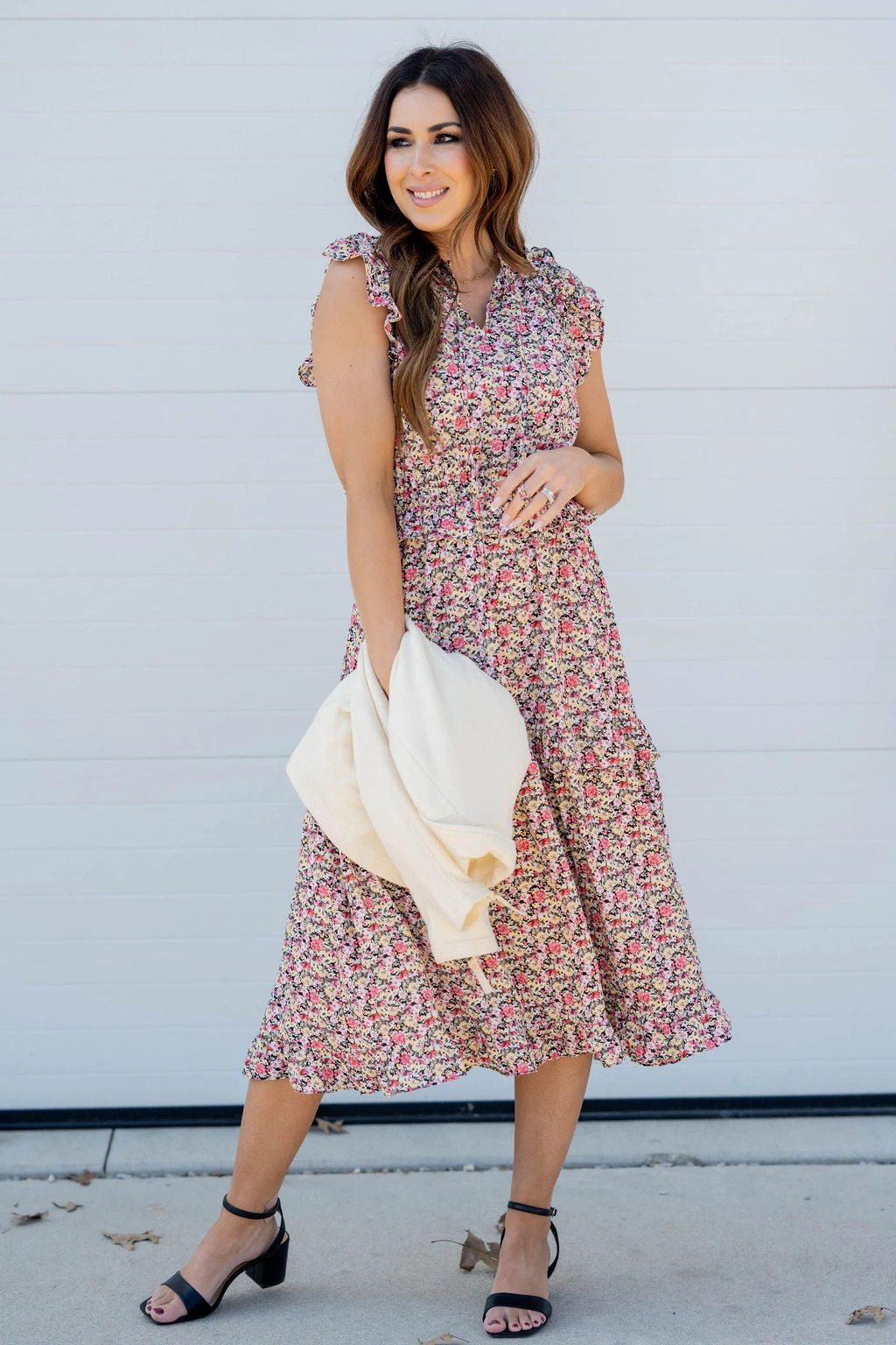 Mini Blooms Ruffle Tiered Midi Dress 3 Mini Blooms Ruffle Tiered Midi Dress - Image 3