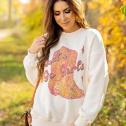 Let's Go Girls Graphic Crewneck -Women's Clothing Store untitled 6737 173248