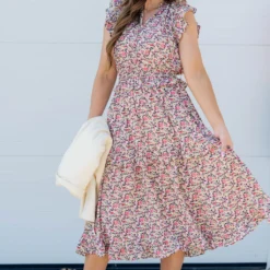 Mini Blooms Ruffle Tiered Midi Dress