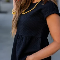 Subtle Checkered Peplum Tee -Women's Clothing Store untitled 6759 70f58f30 27fd 480a 85b1 ec03c9939aed