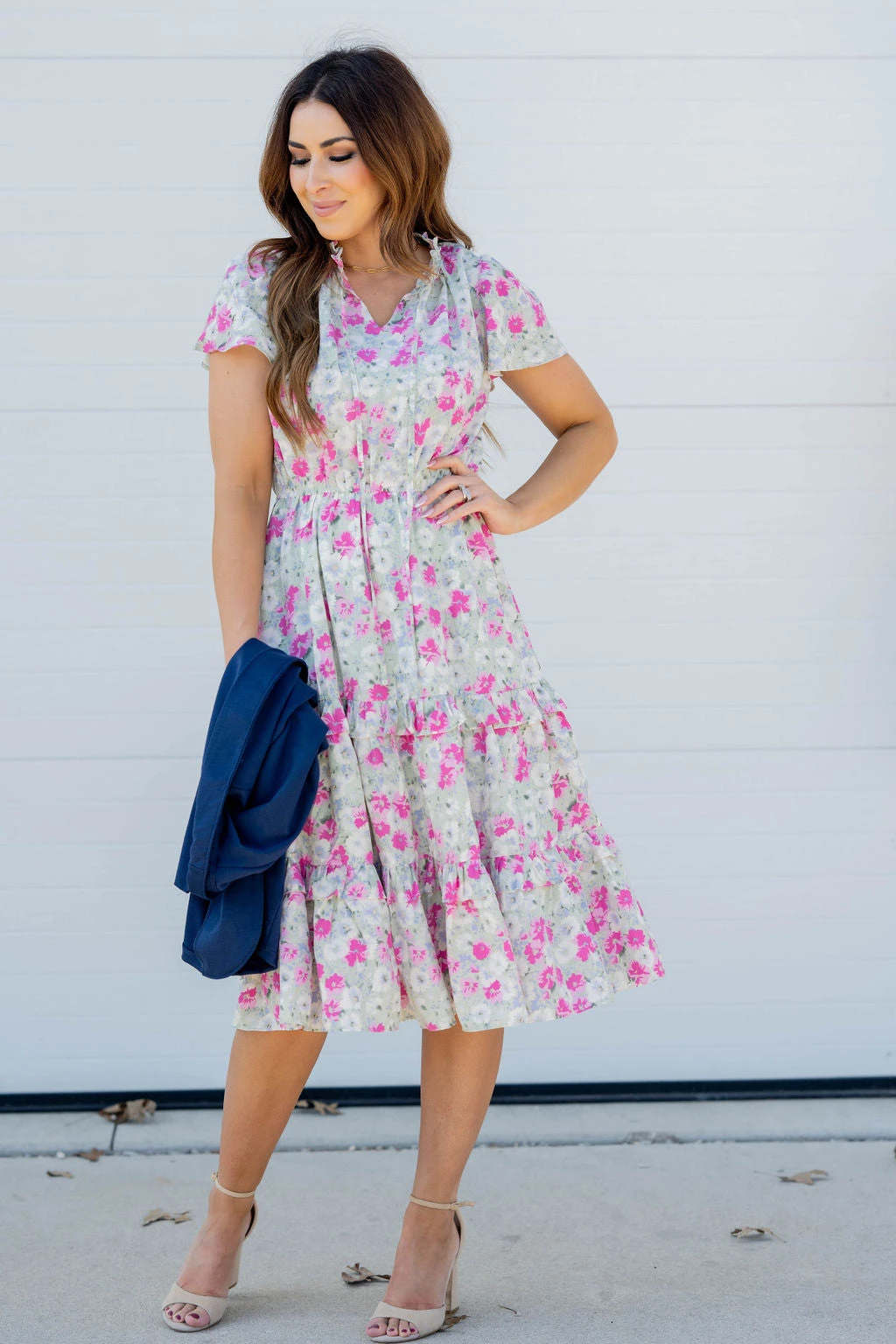 Aster Cap Sleeve Tiered Midi Dress 3 Aster Cap Sleeve Tiered Midi Dress - Image 3