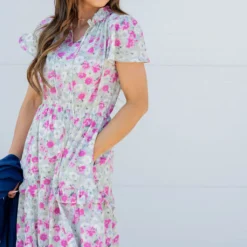 Aster Cap Sleeve Tiered Midi Dress 10 Aster Cap Sleeve Tiered Midi Dress -Women's Clothing Store untitled 6773