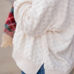 Checkered Side Slit Sweatshirt -Women's Clothing Store untitled 6827 67cf46c3 faad 46d4 9150 ccb6a171d746