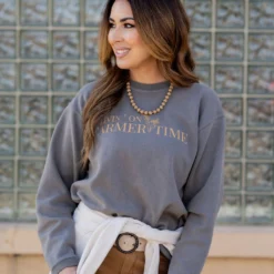 Livin' On Farmer Time Graphic Crewneck