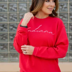 Cursive Indiana Graphic Crewneck