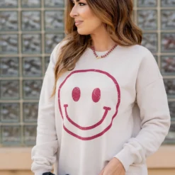 Vintage Smiley Face Graphic Crewneck -Women's Clothing Store untitled 6913 8147c3d2 7ed7 49ba b79f cbcfb9b26352