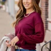 Braided Statement Sleeve Solid Body Blouse