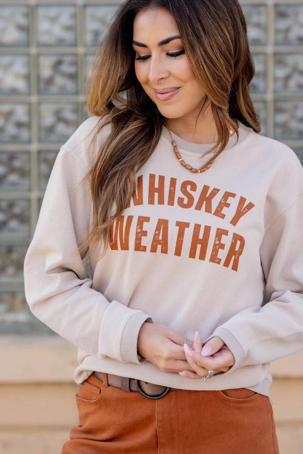 Whiskey Weather Ribbed Graphic Crewneck 3 Whiskey Weather Ribbed Graphic Crewneck - Image 3