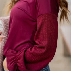 Braided Statement Sleeve Solid Body Blouse -Women's Clothing Store untitled 6980