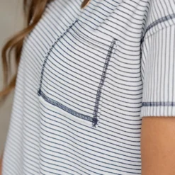 Bold Stitched Striped Pocket Tee -Women's Clothing Store untitled 6999 4119d3f4 46cc 4355 8e2f ca5b5825bd51