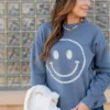 Vintage Smiley Face Graphic Crewneck