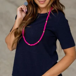 Half Sleeve Slub Tee -Women's Clothing Store untitled 7019