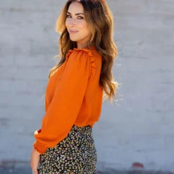 Cinched Trim Long Sleeve Blouse 25 Cinched Trim Long Sleeve Blouse -Women's Clothing Store untitled 7033