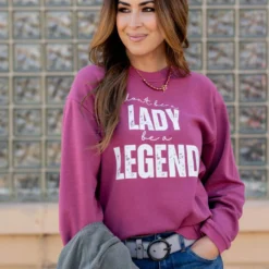 Don't Be A Lady Ribbed Graphic Crewneck