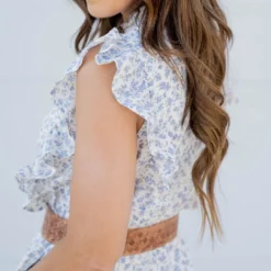 Violets Ruffle Trim Tiered Midi Dress -Women's Clothing Store untitled 7085