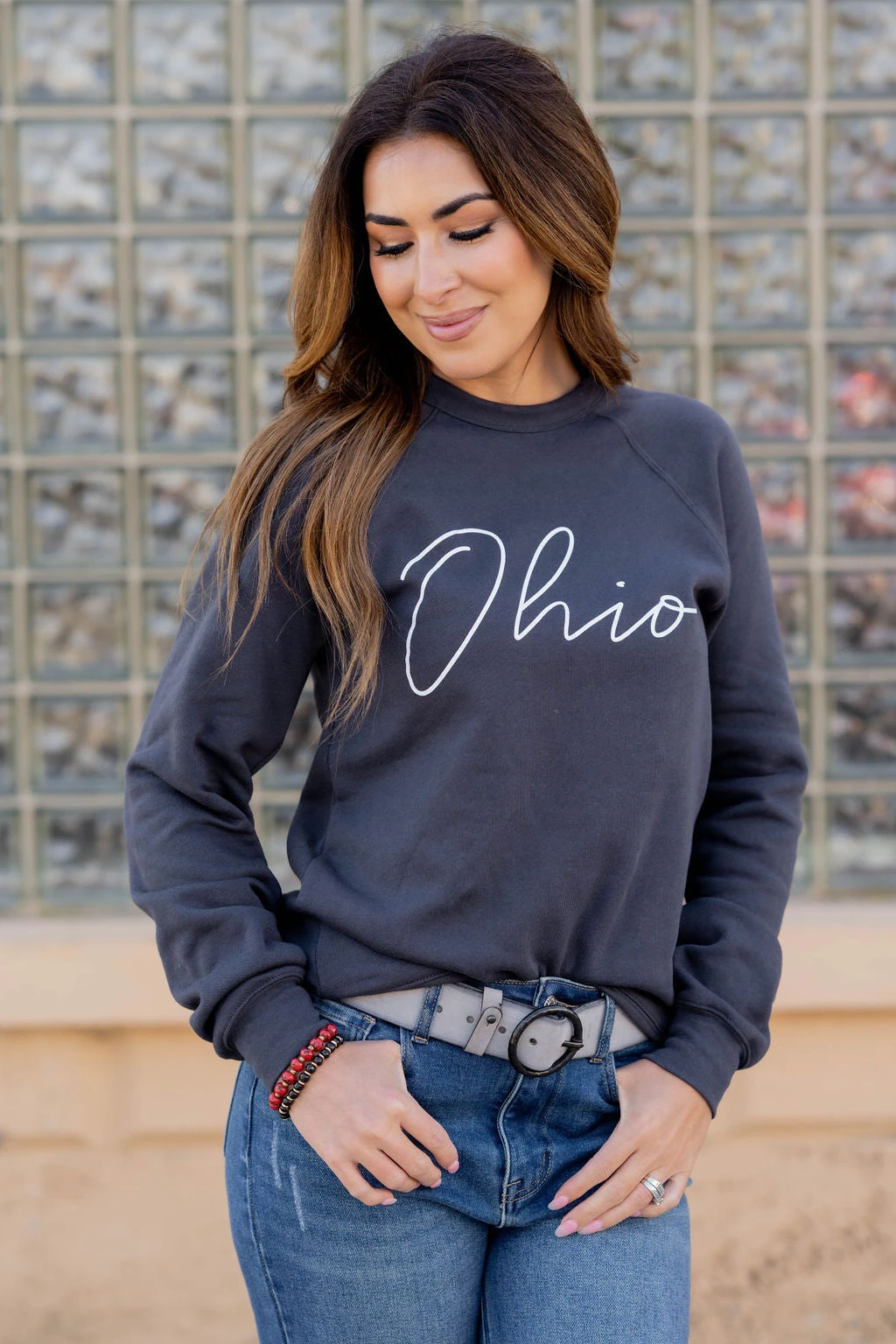 Thin Cursive Ohio Graphic Crewneck 2 Thin Cursive Ohio Graphic Crewneck - Image 2