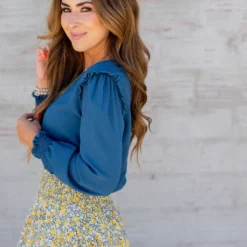 Cinched Trim Long Sleeve Blouse 28 Cinched Trim Long Sleeve Blouse -Women's Clothing Store untitled 7100