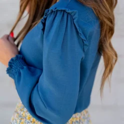 Cinched Trim Long Sleeve Blouse 30 Cinched Trim Long Sleeve Blouse -Women's Clothing Store untitled 7103