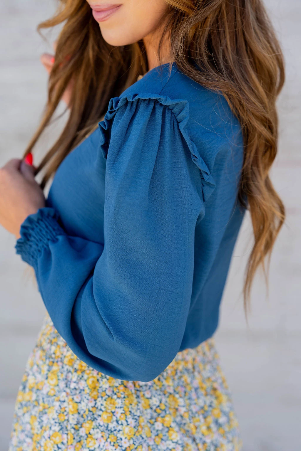 Cinched Trim Long Sleeve Blouse 15 Cinched Trim Long Sleeve Blouse - Image 15