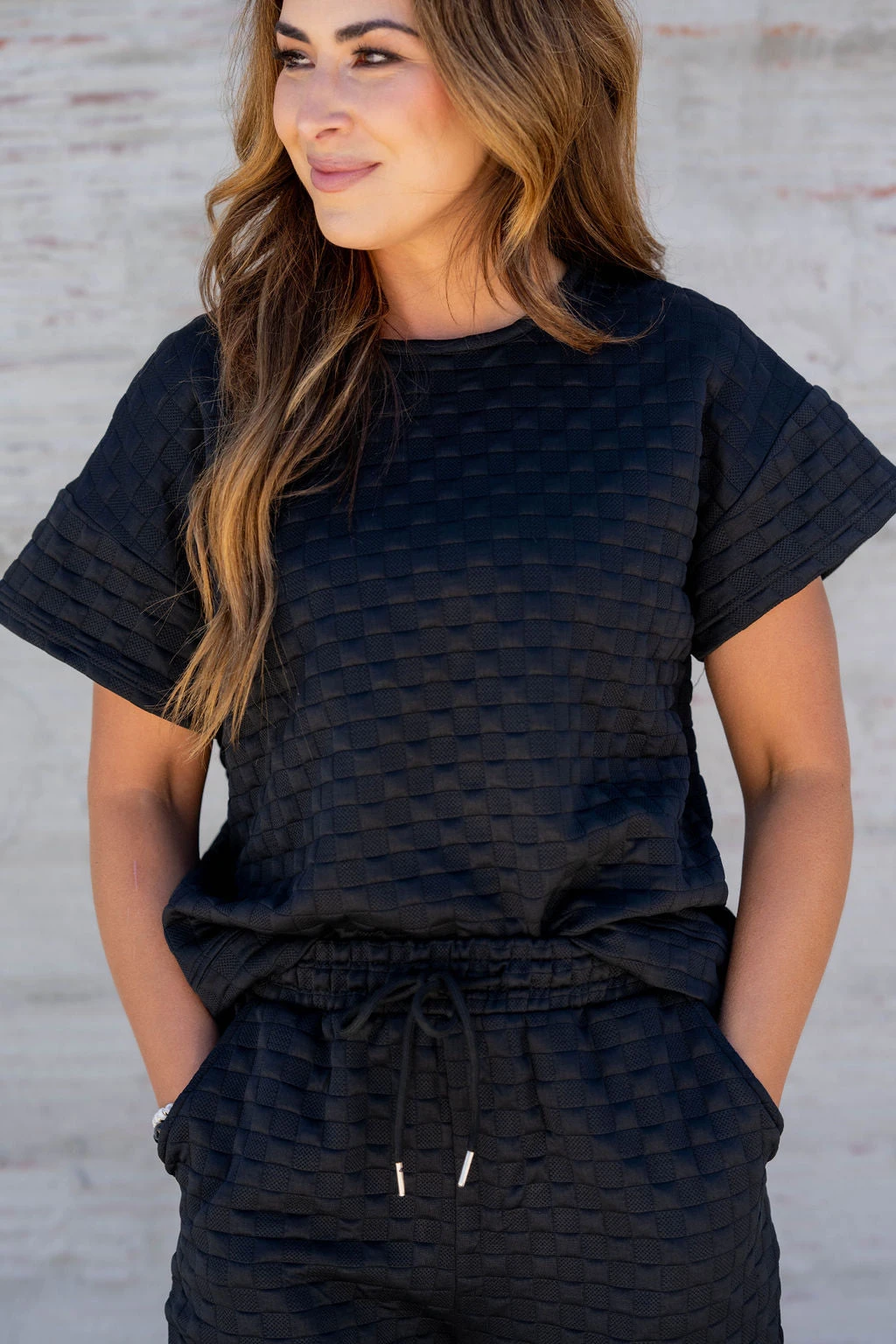 Subtle Checkered Relaxed Sleeve Tee 19 Subtle Checkered Relaxed Sleeve Tee - Image 19