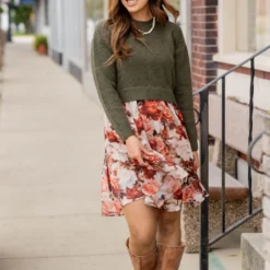 Rose Buds Faux Layered Dress -Women's Clothing Store untitled 7292 74177b81 adce 47a2 8e1c bf8e09beda55