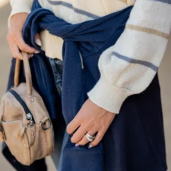 Relaxed Sleeve Striped Sweater -Women's Clothing Store untitled 7309 bd9cc963 c551 4254 8406 c5628f5c7761