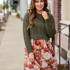 Rose Buds Faux Layered Dress -Women's Clothing Store untitled 7309 d2ca79a7 9c58 4d33 bab8 ed5435212b5e