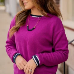 Everyday Ribbed Trim Sweater -Women's Clothing Store untitled 7338 2563fab0 5ac0 4545 844b bb3287929428