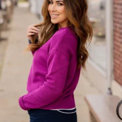 Everyday Ribbed Trim Sweater -Women's Clothing Store untitled 7340 b3e92c4d e3f2 407e 99e0 48e7e56b0f59