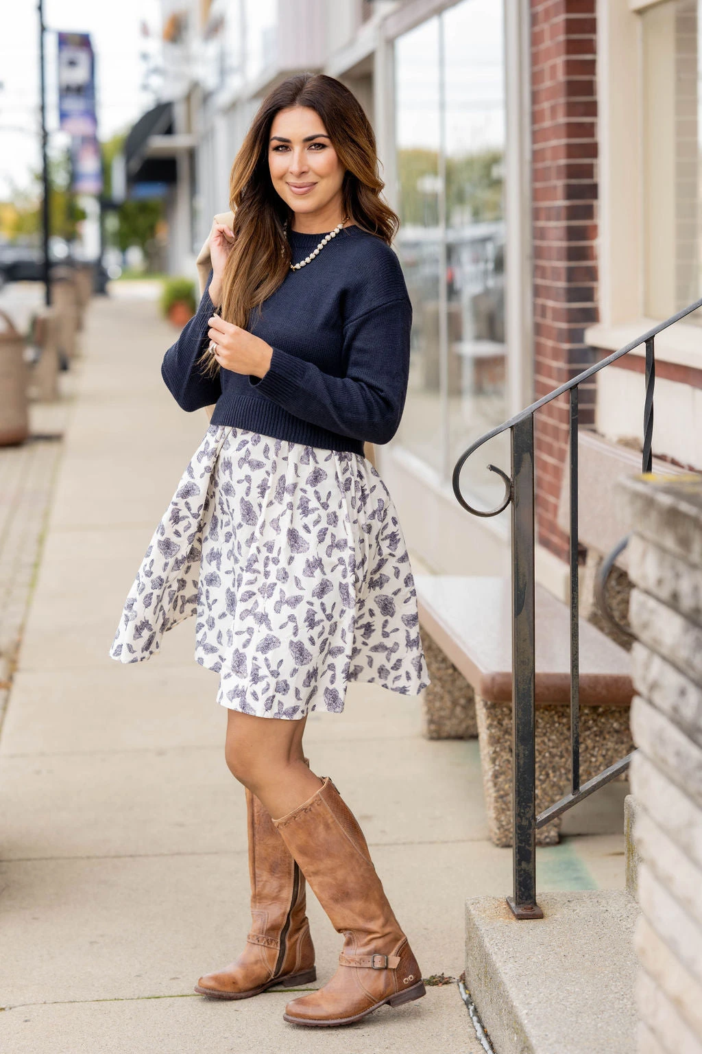 Vintage Printed Faux Layered Dress 4 Vintage Printed Faux Layered Dress - Image 4