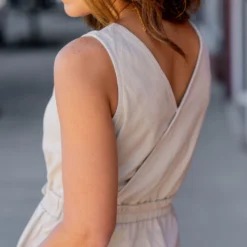 Tie Waist V Back Tank Dress -Women's Clothing Store untitled 7390